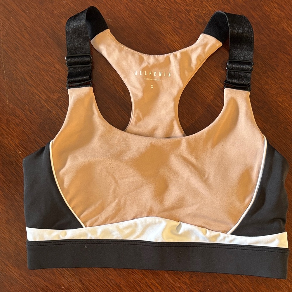 AllFenix Nude & Black Racerback Sports Bra